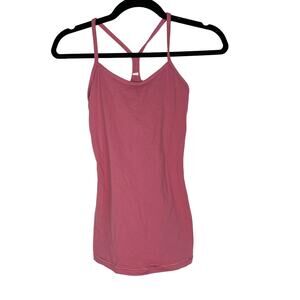 Lululemon Womens 2 Moss Rose Pink Power Pose Tank Top Built In Bra Luon Stretch